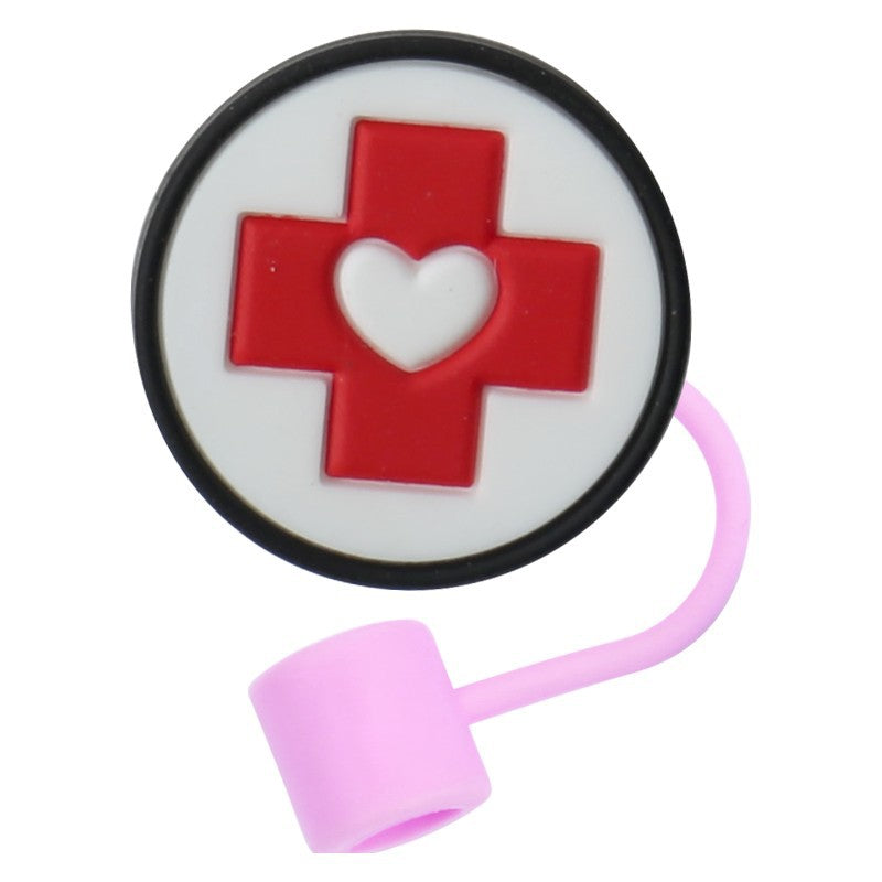 Wholesale 10pcs Medical Cartoon Organ Silicone Straw Cap Cup Accessories